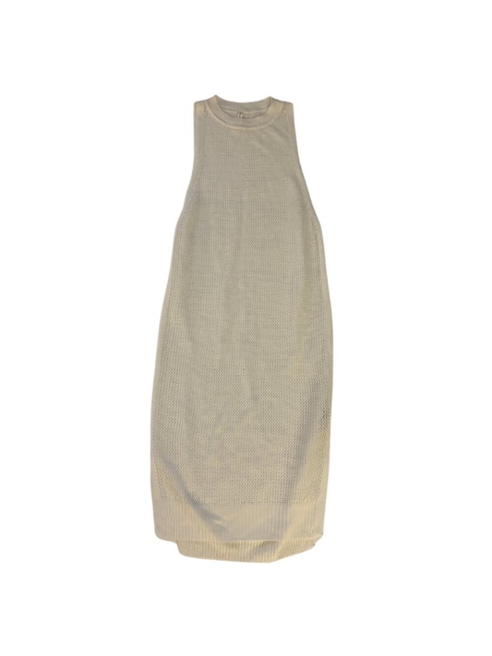 Paper Label White Mesh Sleeveless Dress - Cover Up